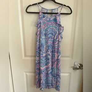 Lilly Pulitzer tank dress with ruffle detail, size L